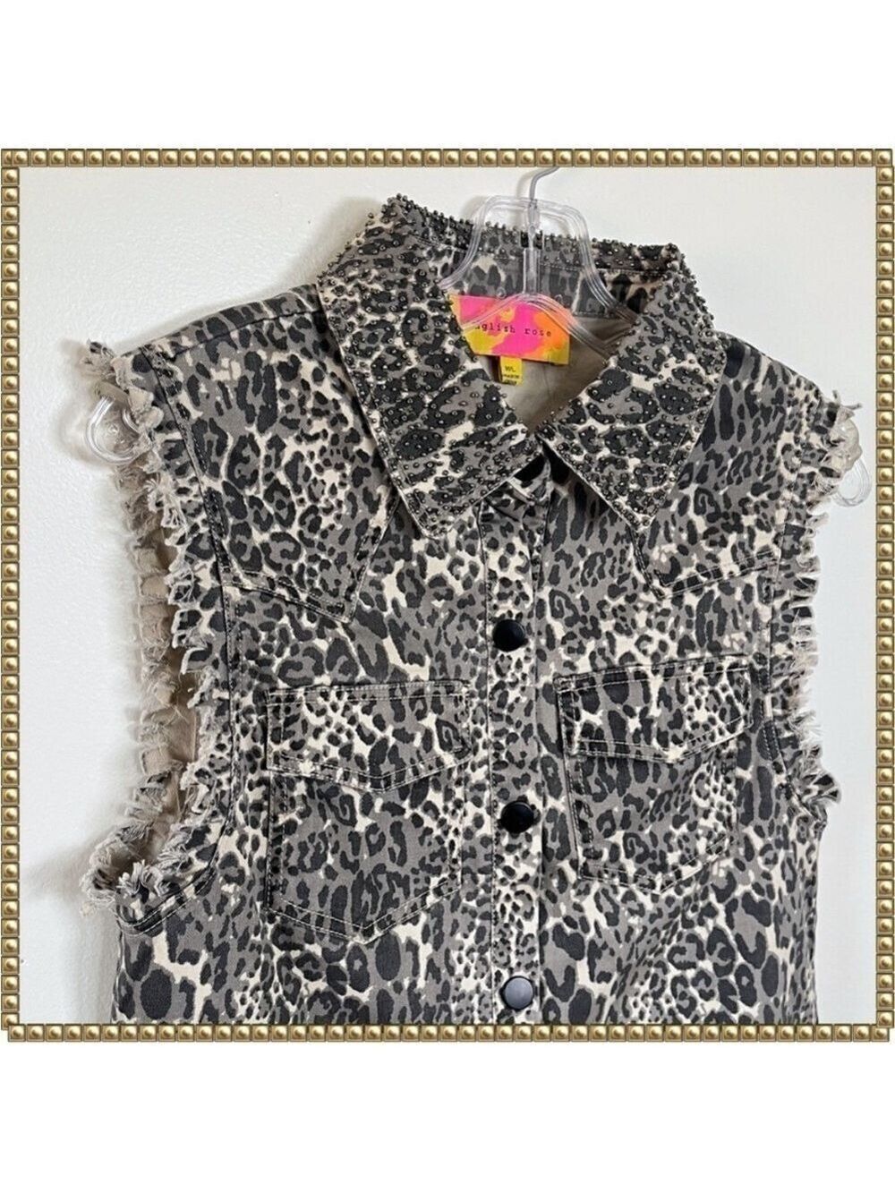English Rose Animal Print Sleeveless Top Vest Small Medium